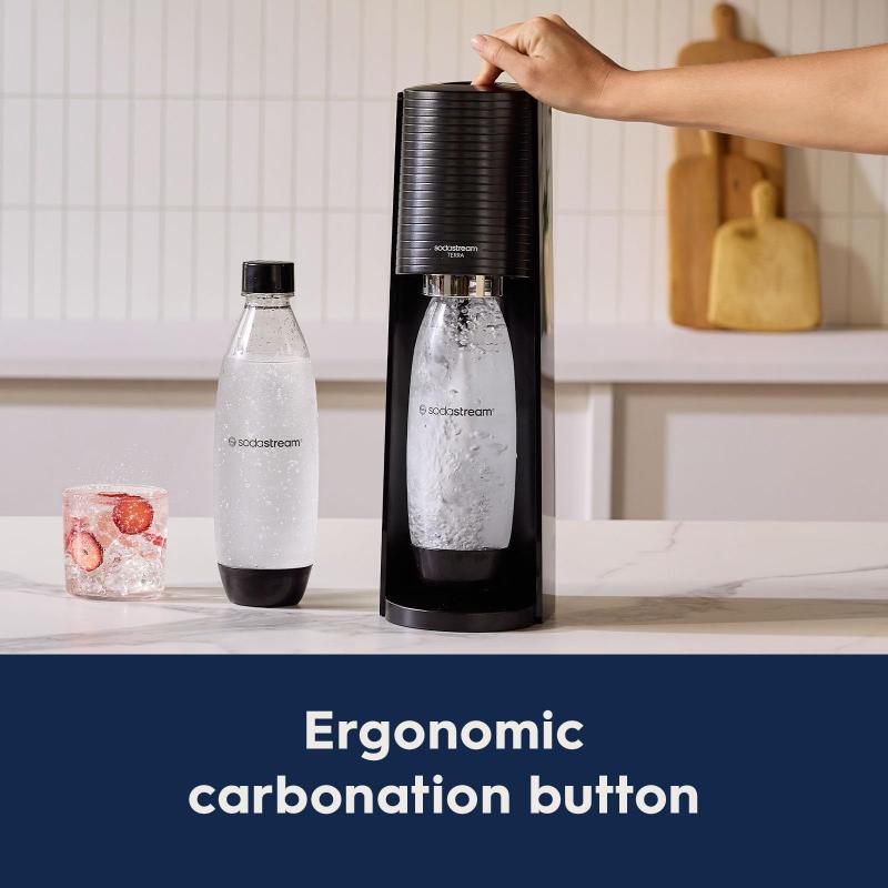 Máquina de água com gás SodaStream Terra Black com 4 sabores